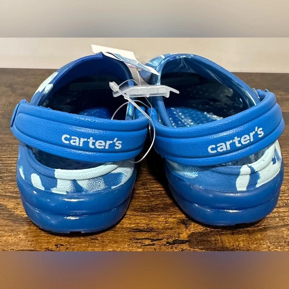 Carters Toddler Boys Blue Light Up Clogs NWT Size 6 Toddler